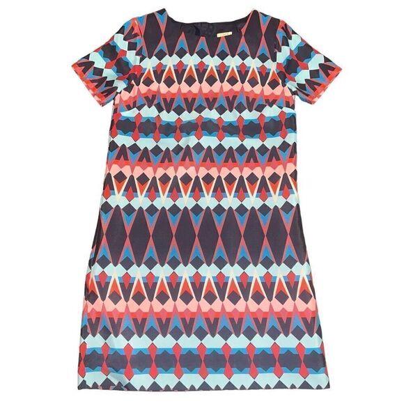 J CREW Geometric Pattern Shift Dress Size 00 - Picture 2 of 10